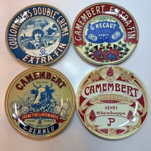 Vintage BIA Cordon Bleu Camembert Set of 4 French Cheese Charcuterie Plates 2003